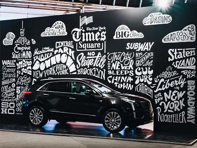 Cadillac Mural cadillac hand lettering handlettering lettering mural type type design typeface typography