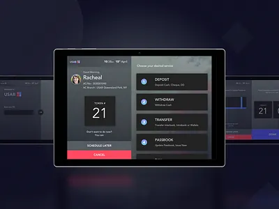 Bank Kiosk System bank banking dark deposit imagination kiosk system token ui ux withdraw