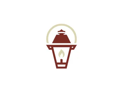 Gaslamp Logomark burgundy flat gaslamp lines logo tan vector