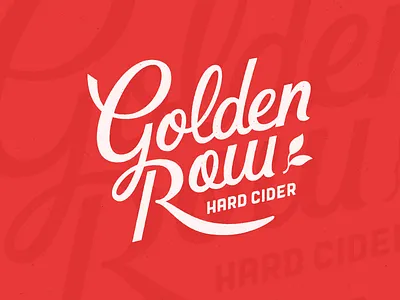 Golden Row Cider Logo apple beer bottle branding cider hand lettering hard cider label logo logotype