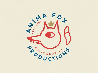 Anima Fox Productions animal badge fox illustration king logo production vector