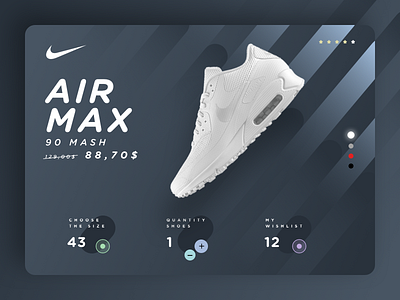 Nike 90 Mash 90 card design flat modern nike shop sketch stripe ui ux website