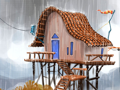 Monsoon House art background design character design concept art design digital art illustration