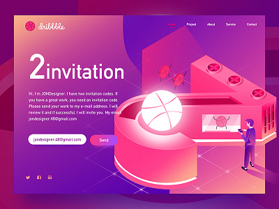 Two invitation 2.5d china isometric，pink jon jondesigner two invitation，invite，hiwow