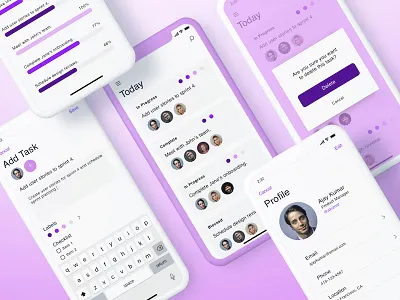 Task Manager Mobile App analytics clay data iphone x manager mobile profile project management sketch task