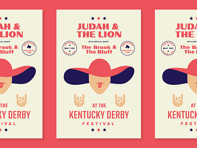 Kentucky Derby Gig Poster badges band gig illustration minimal music poster typography