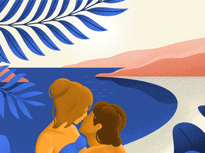 Сouple in love art character flowers illustration illustrator kiss kisses leaves love naked nature photoshop