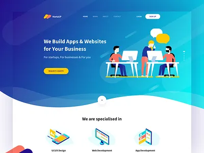 MartaUP Creative Agency Website | Sketch Freebie agency creative design develop firm free freebie illustration isometric sketch studio website