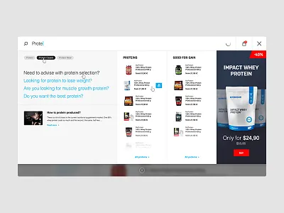 Search Mega Dropdown body dropdown muscle protein prototype search ui ux web webdesign website