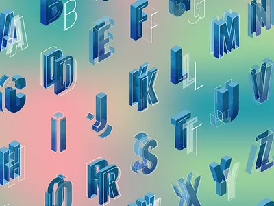 Deconstructed Isometric Type 3d building deconstruct design font illustration isometric letters type typeface typography