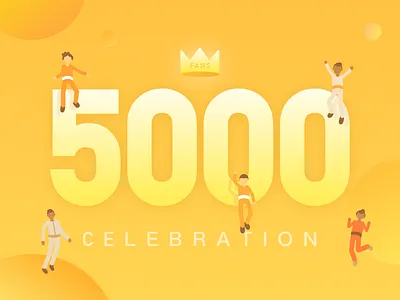 5Kfollows celebration illustration