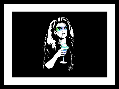 Darkwave Martini 80s ink martini neon punk
