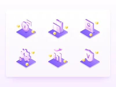 Purple Icons Illustration icon illustration page purple ui vector web