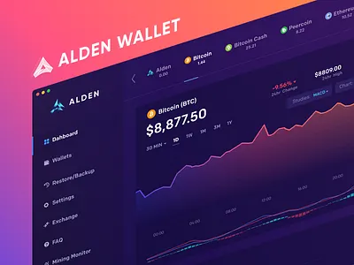 Alden Wallet: Dashboard alden bitcoin blockchain crypto cryptocurrency desktop landing maise mining pool wallet