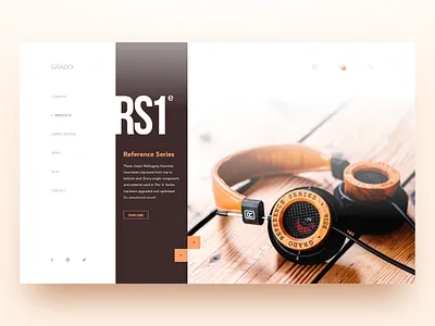 Grado Labs site desktop headphone homepage interface landing music page product shop website