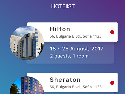 HOTEIIST mobile ui