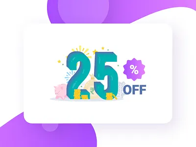 Discount card card discount gradient illustration money offer piggy ui ui design