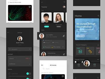 Online Education app (night mode) course night mode online education