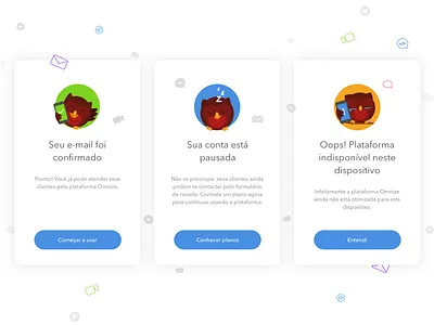 Omnize - Modals blue error help icon ios mascot message modal owl platform