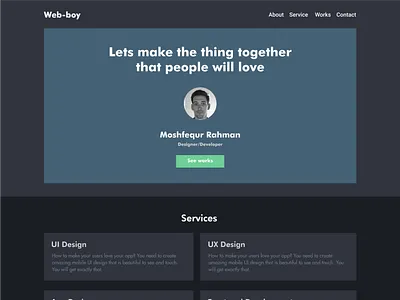 Dark portfolio website