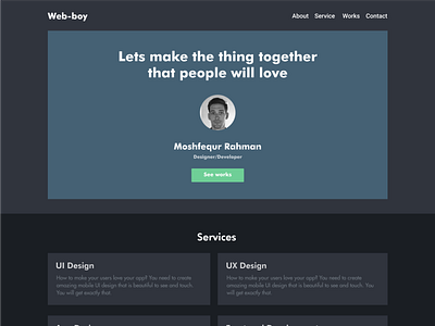 Dark portfolio website