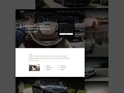 Car Rent Landing car clean landing luxury minimal rent ui ux web wordpress