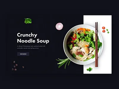 Noodle Soup design fish food hero homepage minimal noodle slide ui ux vegetabl website