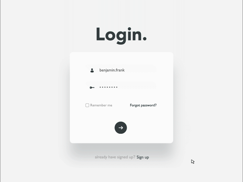 Sign up. animation card flip board interaction design ixd landing page login sign up ui ux