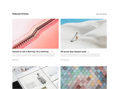 Blog Layout Design article cards blog layout minimal photography ui design uiux ux design web design website wireframe