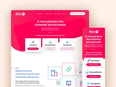 Alice – Hotsite desk education educational hover interface mobile red responsive ui ux web website
