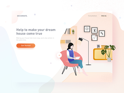 "Decoration" Landing Page clean decoration furniture illustration landing page read vector website