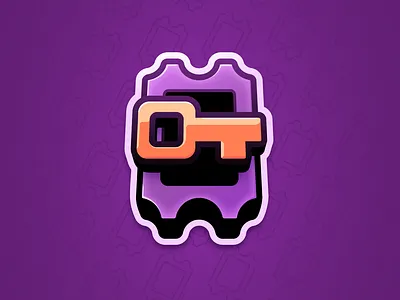 Ticket fantasy game illustration item key reward rpg sticker ticket vector