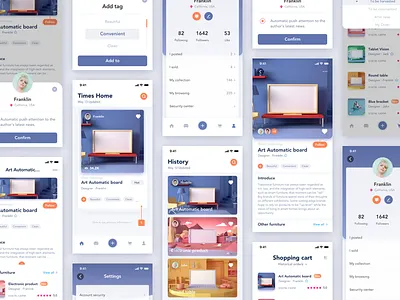 Customized Furniture Shopping App app card clean customized furniture design furniture home ui ux
