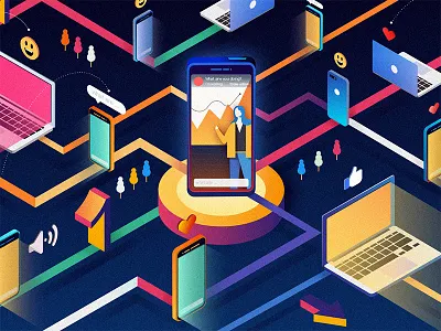 Workplace By Facebook 2.5d art design digital graphic illustration