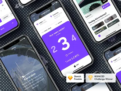 SPACED Challenge Winner - Freebie bitcoin freebie ios iphone x iphonex sketch spacedchallenge ui ux