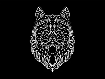 Nature Wolf lineart nature shirt skilline wolf