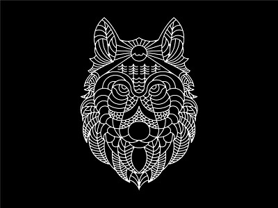 Nature Wolf lineart nature shirt skilline wolf