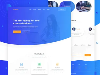 Creative - Design Agency Landing Page agency clean design landing page modern ui ux web website