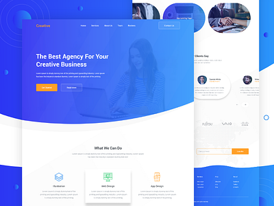 Creative - Design Agency Landing Page agency clean design landing page modern ui ux web website