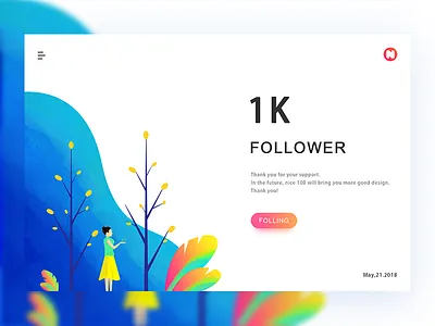 1k Follower fallen leaves team web illustration ui valley trees