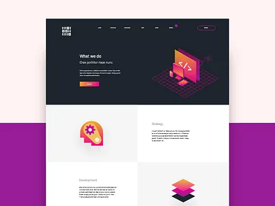 Loikka - What We Do binary colorful development gradient icons illustration landing programming site startup tech terminal