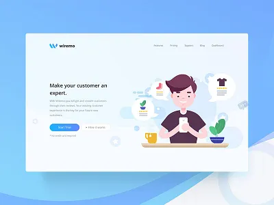 Customer Reviews Platform dashboard design illustration landing reviews service ui ux web wiremo