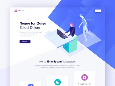 ARTIntellect - Landing Page clean colors design illustration landing one page ui ux web