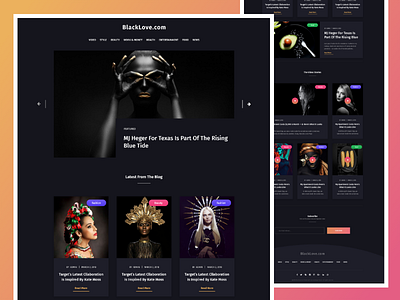 Fashion Blog Landing Page blog design ecommerce fashion flat illustation portfolio site studio ui web