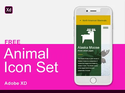 Adobe XD Free Animal Icon Set adobe animal icon illustration logo mobile xd