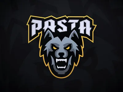 PastaOW - Wolf Mascot Logo esports gaming gray howl logo mascot night pasta sports twitch typography wolf