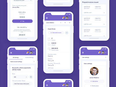 CFlow Mobile accounting dashboard interface analytics dashboard application design calculator money bank clean minimal dashboard design invoice platform mobile app design product design ui ux visual user interface design