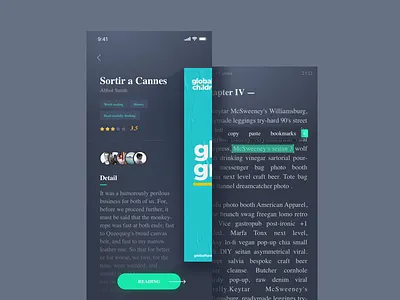 Reading application - 2 black book ui