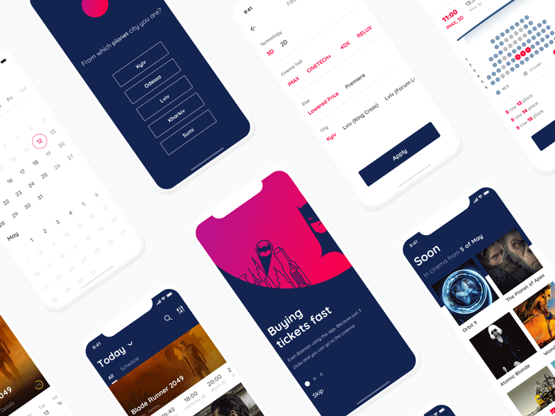 Movie Planet iPhone X booking cinema design ios iphone10 movies tickets ui ux x