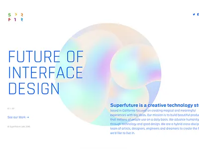 Superfuture Web Layout design layout minimalist negative round simple space superfuture ui web